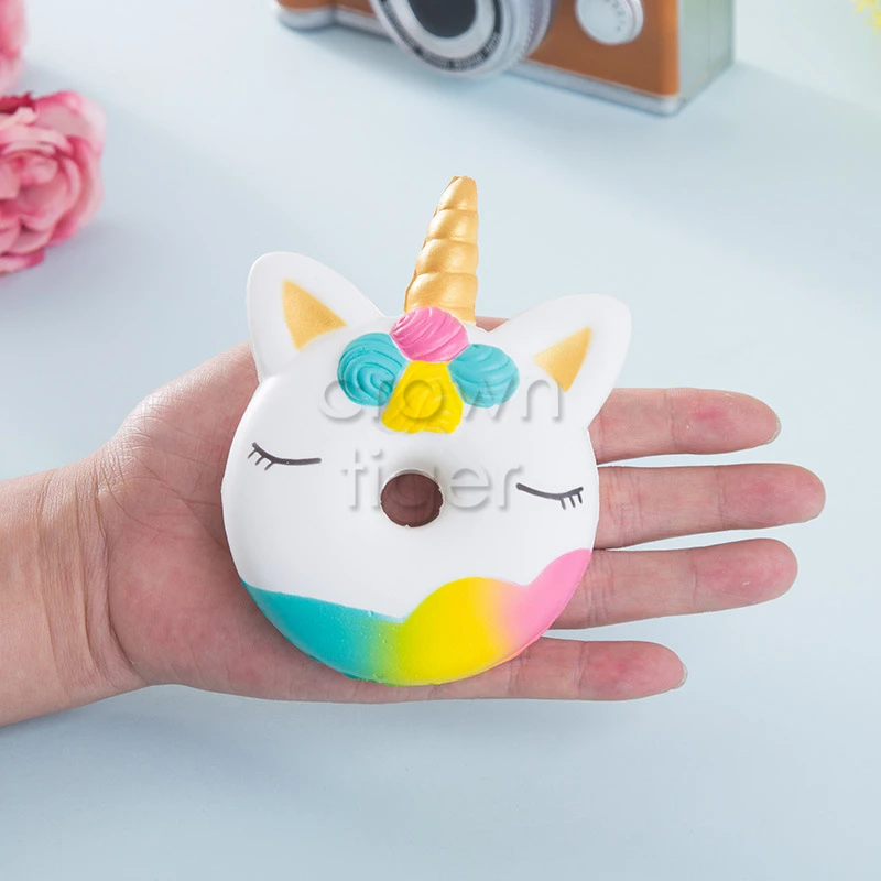Kawaii 12 см большой мягкий пончик Единорог медленно Восстанавливающий форму