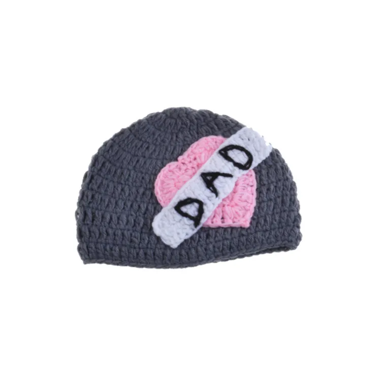 Crochet Baby Hat Beanie for Photography Props LOVE MOM DAD Twins Knitted Cap | Детская одежда и обувь