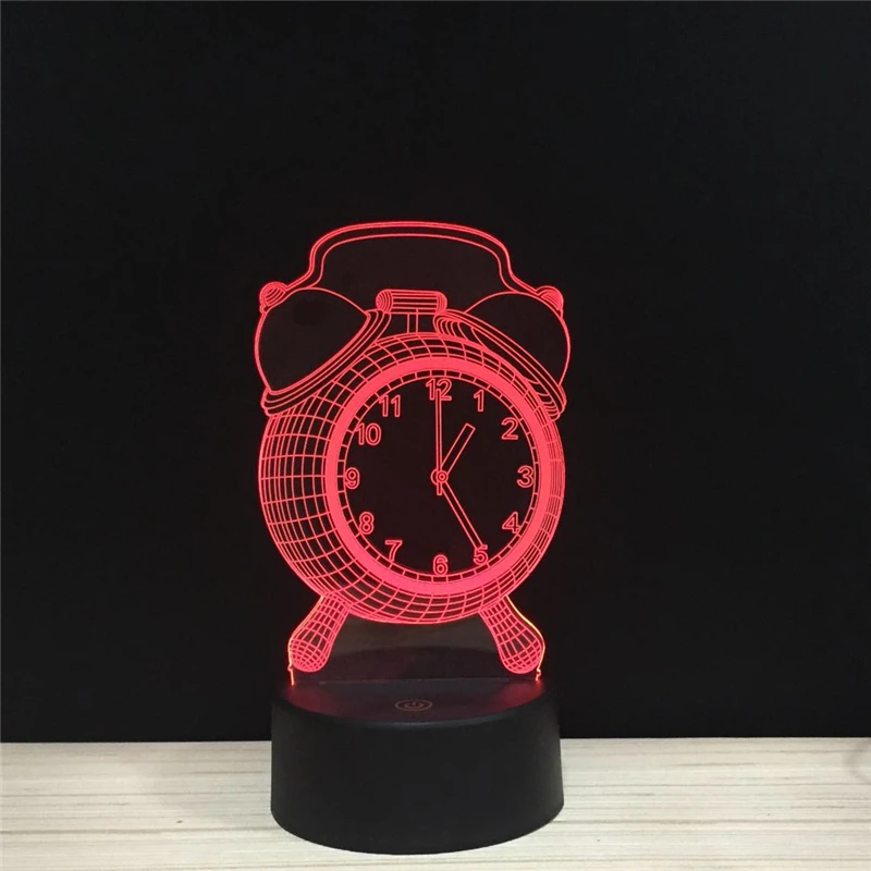 Будильник кольцо часы LED 3D ночник акриловая Ночная лампа светящаяся с касанием и