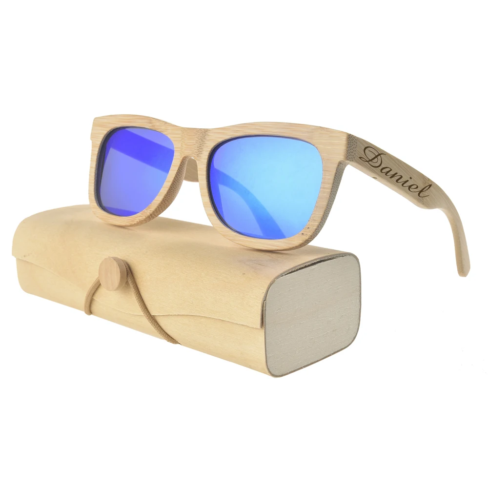 Occhiali da sole personalizzati in bambù inciso occhiali da sole personalizzati in legno con scatola regalo di nozze bomboniere regalo da sposa Groomsmen