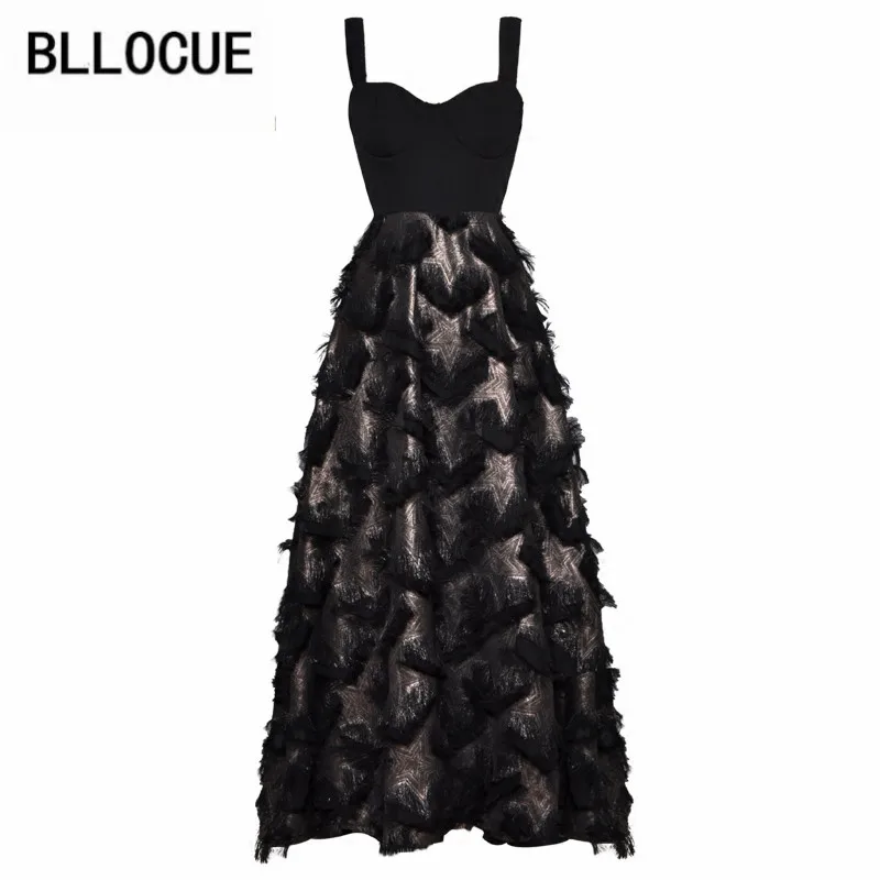 BLLOCUE Fsshion Дизайнер взлетно посадочной полосы платье 2018 Высокое качество летние