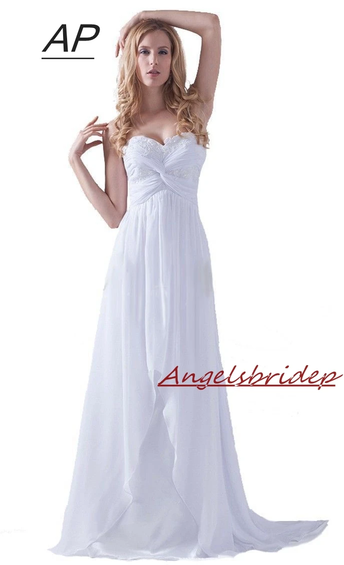 ANGELSBRIDEP летнее стильное пляжное свадебное платье с милой аппликацией Robe De Mariage