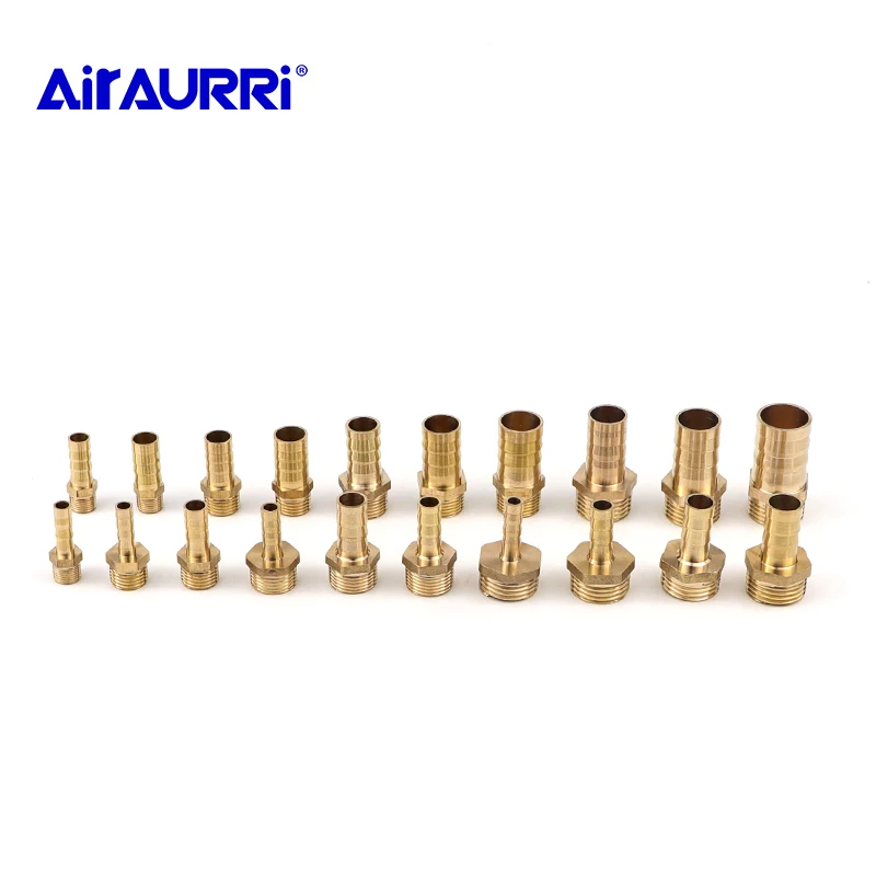 Латунный фитинг трубы 4 мм 6 8 10 12 19 шланг хвоста 1/4 &quot1/8&quot 3/8 &quot1/2&quot BSP Мужской