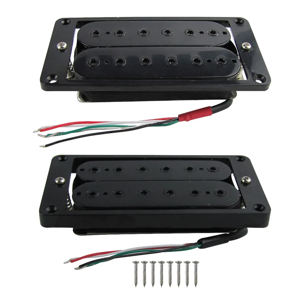 FLEOR Black Double Coil Humbucker электрогитара звукосниматель Alnico 5 регулируемых полюсов с