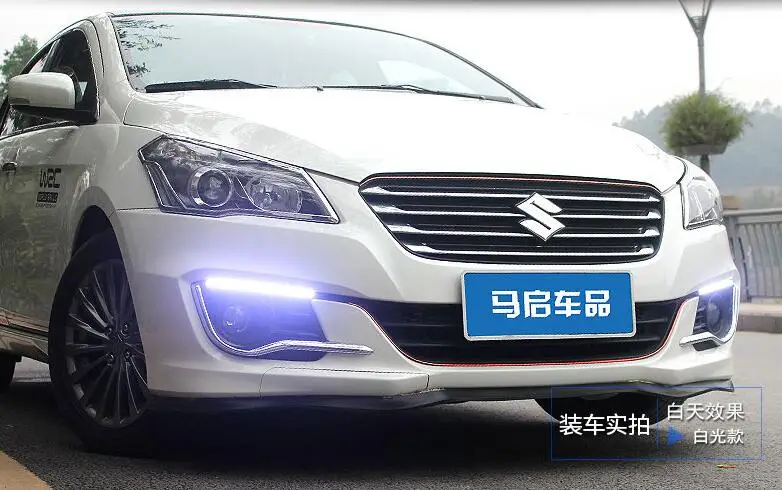 EOsuns led drl Дневной ходовой светильник с синим ночным светильник для suzuki alivio ciaz, беспроводное управление