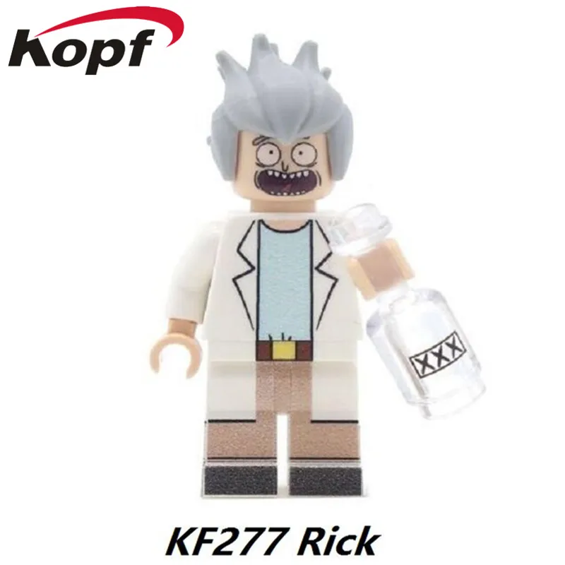 KF277 Without Box Одиночная Супер Герои Рик и Морти Модель Кирпичи фигурки строительные блоки Развивающие игрушки для детей KF278 - Цвет: KF277 Without Box