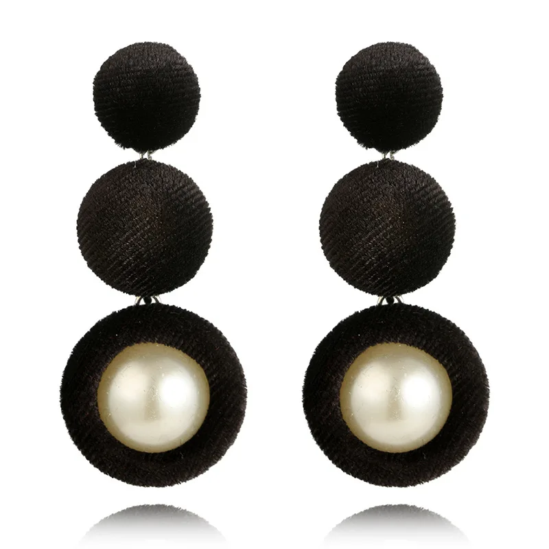 2017 New Fashion Velvet Imitation Pearl Earrings Red Ball Drop Long Pendant for Women Gifts Jewelry | Украшения и аксессуары