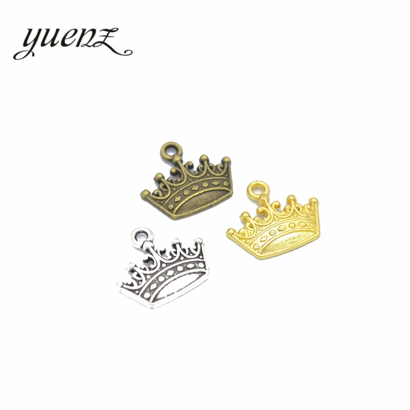 YuenZ 20 шт. цинковый сплав античный серебряный цвет Корона шармы Подвески Ювелирные