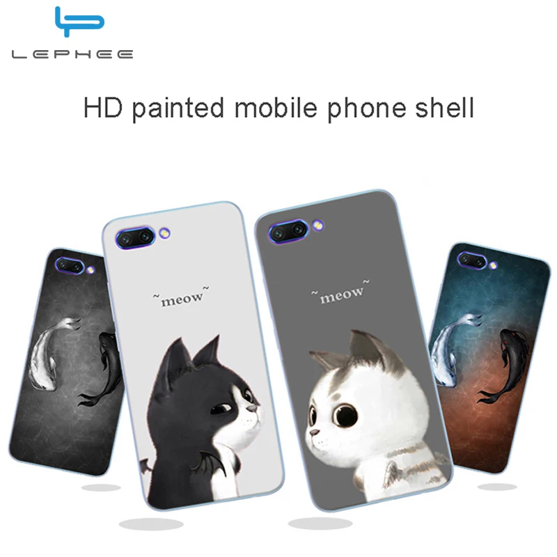 LEPHEE for Huawei Honor 10 Case Cover Silicone Soft TPU HD Cartoon Painted Personality Back Cases |