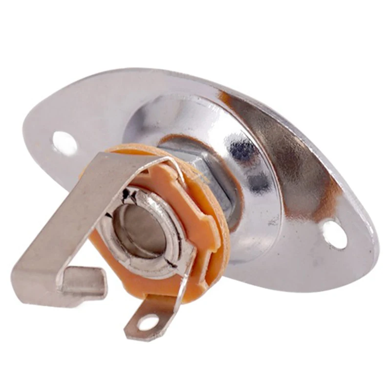 Oval Indented Jack Output Plate Jackplate and Socket for Mono Electric Guitar Silver | Спорт и развлечения