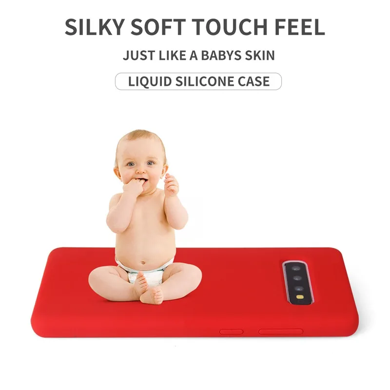 Жидкий силиконовый чехол для Samsung Galaxy S10 Plus S10e задняя крышка 15 цветов мягкий