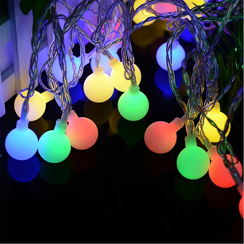 50 LED Ball String Light With Flashing Waterproof Color Lamp for Christmas Wedding Gardens Lawn Indoor Outdoor Decoration | Лампы и