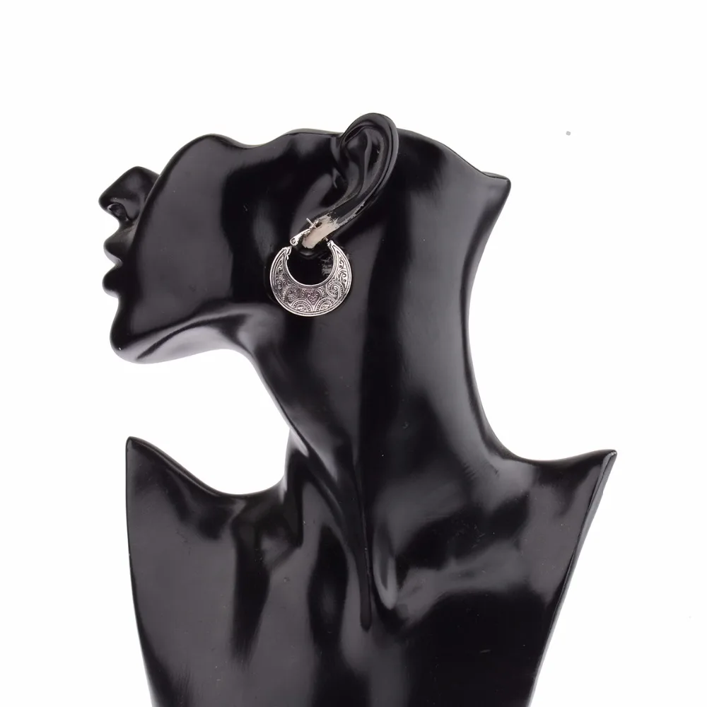 Женские винтажные серьги Jhumka этнические подвески серебряного цвета в форме Луны