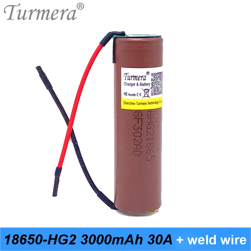 Turmera для HG2 18650 3000mAh перезаряжаемый аккумулятор электронных сигарет