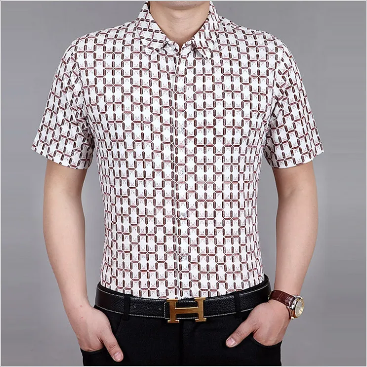 2014 brand fitness fashion men men's shirt desigual casual shirts summer business man clothing printed short sleeve camisas XXXL | Мужская
