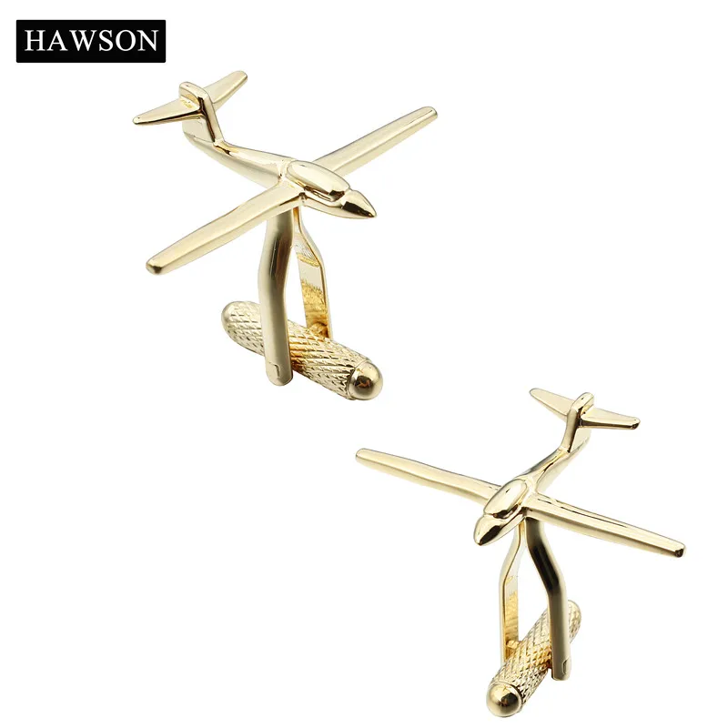 HAWSON забавные ювелирные изделия Самолет Запонки Высокое качество Золотой Цвет
