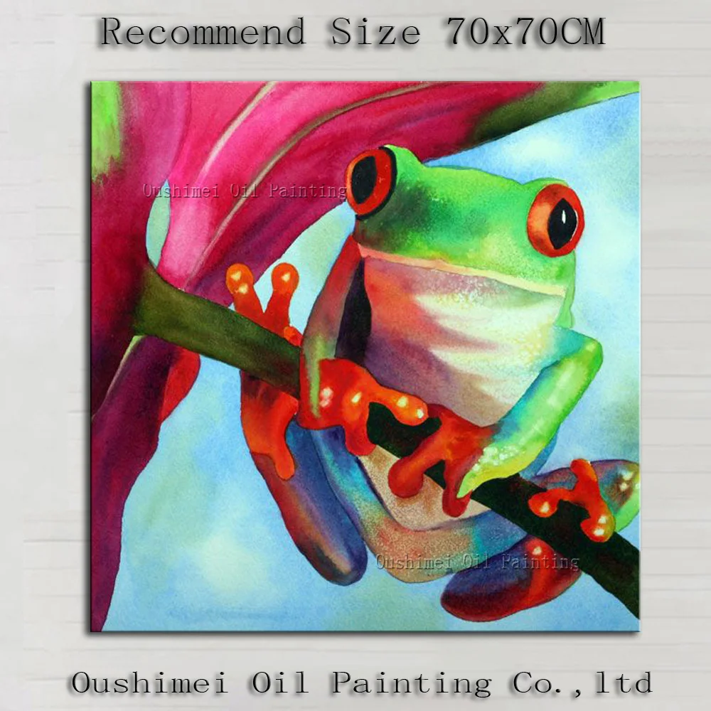 Hand Painted Modern Picture on Canvas Snow Bird Landscape Painting Hang Paintings For Decor Wall Animlas Frog Oil | Дом и сад