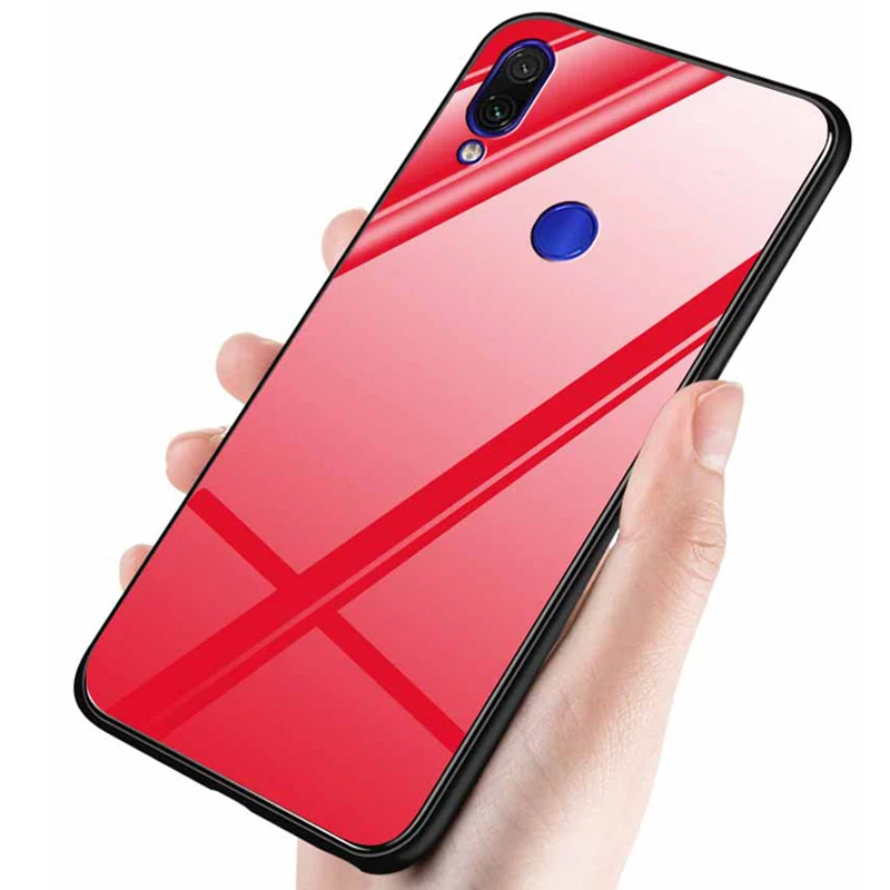 Чехол для xiaomi redmi Note 7 pro закаленное стекло с рисунком звездного неба + тонкий