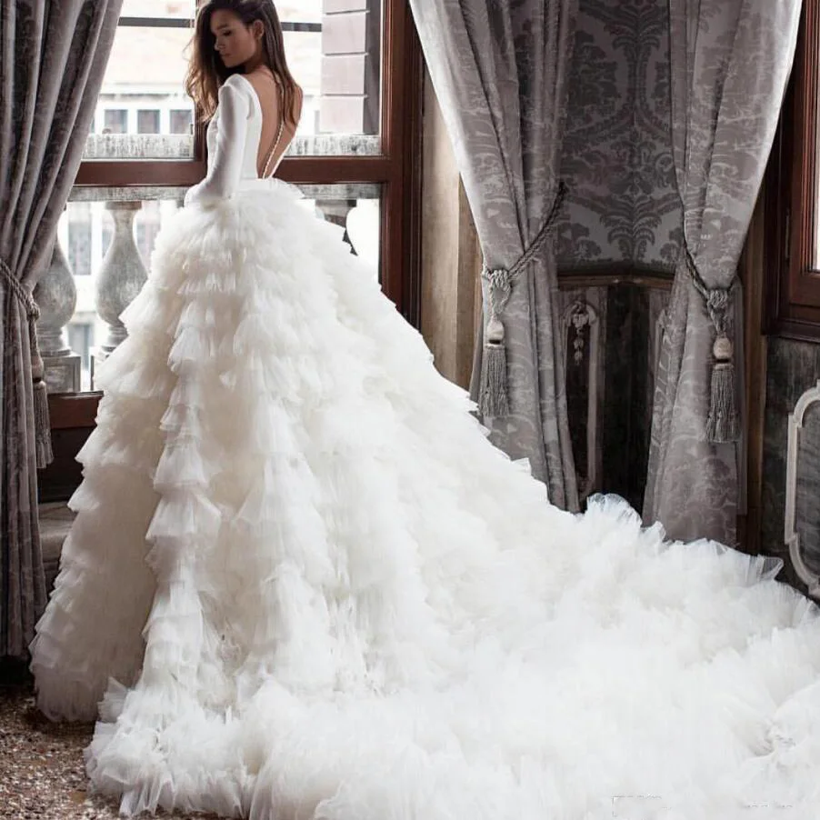 Потрясающее Пышное официальное платье из тюля с рукавами 2019 дюйма и оборками для