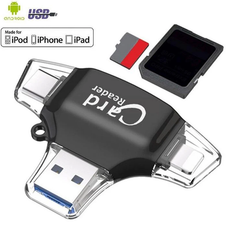 SD кардридер de memoria sd micro Adapter carte Type C OTG памяти для adaptador iphone Samsung MacBook|Картридеры| |