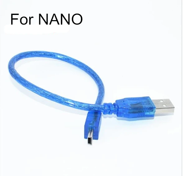 Nano usb cable 10 шт. Nano V3.0 Nano V3 не припаянный с usb кабелем контроллер совместимый для arduino nano CH340 USB Драйвер Синий/черный/красный - Цвет: Nano usb cable