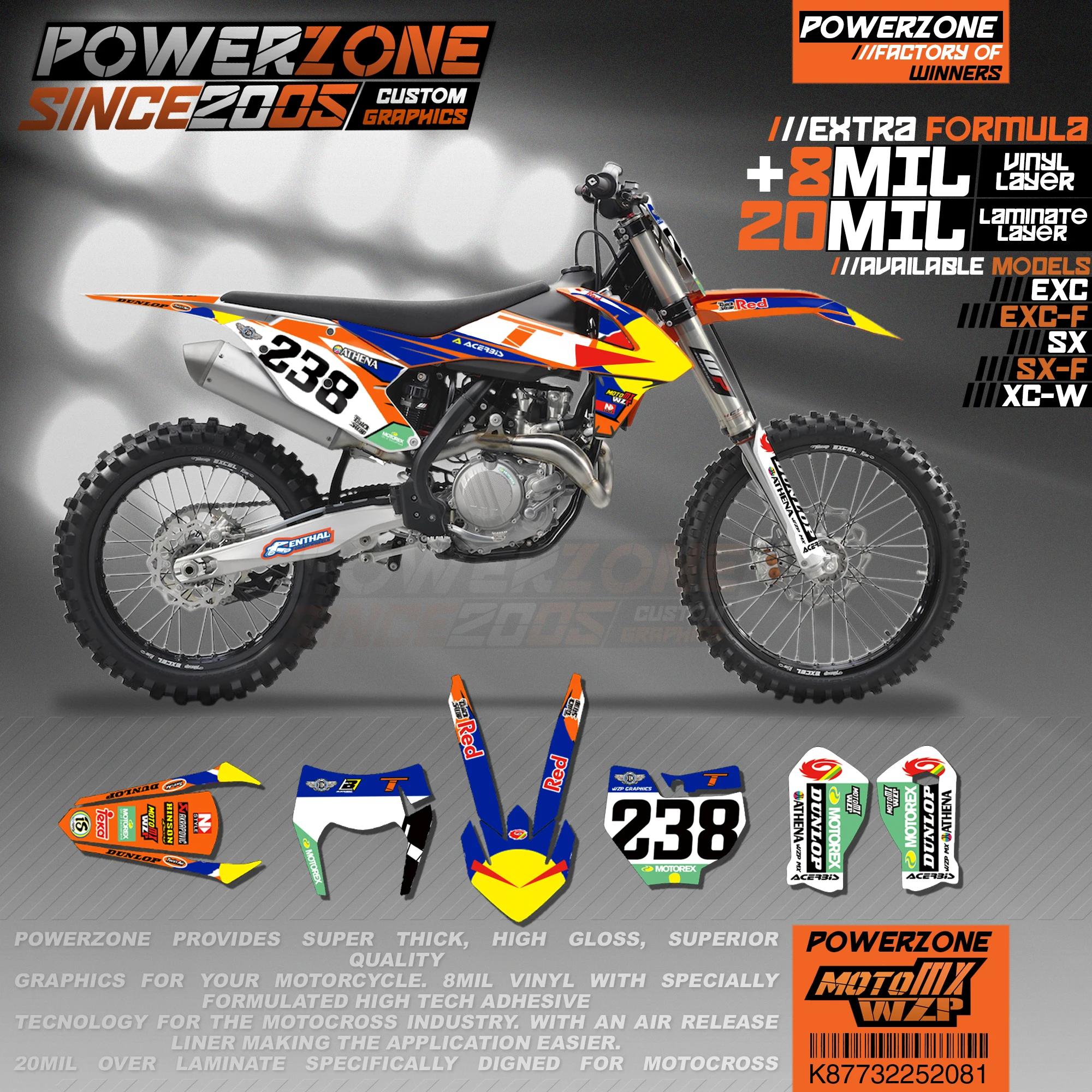 Персонализированные графические фоны PowerZone Team наклейки 3M Набор наклеек для KTM SX SXF