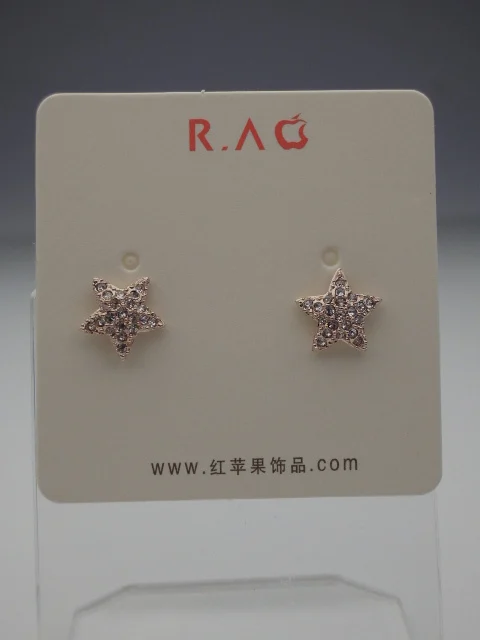 Italina ра красное яблоко 10 К позолоченные конструктор кристалл звезда серьги |