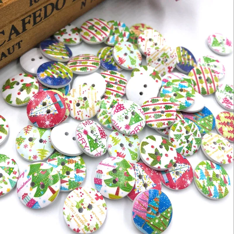 50 шт. деревянные пуговицы в виде рождественской елки|wooden buttons|tree wood buttonwooden buttons 20mm |