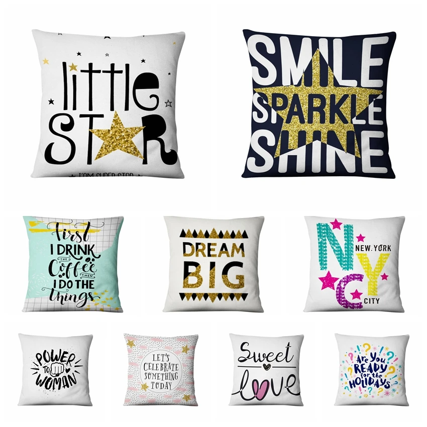 Наволочка с принтом Little Star Fresh Art Декоративные Чехлы для подушек Sweet Love домашний
