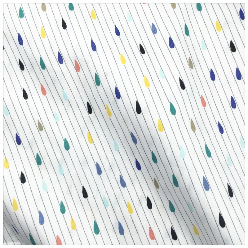 Хлопковые трикотажные цветные капли дождя ткани ткань дом текстиль набор