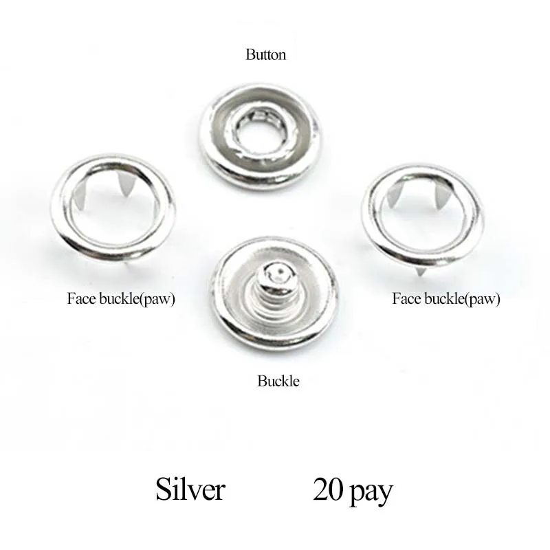 silver 1 комплект; детская одежда на кнопках; слюнявчик для полотенец; цветная пустотелая пятиконечная Пряжка; Медная металлическая пряжка - Цвет: silver