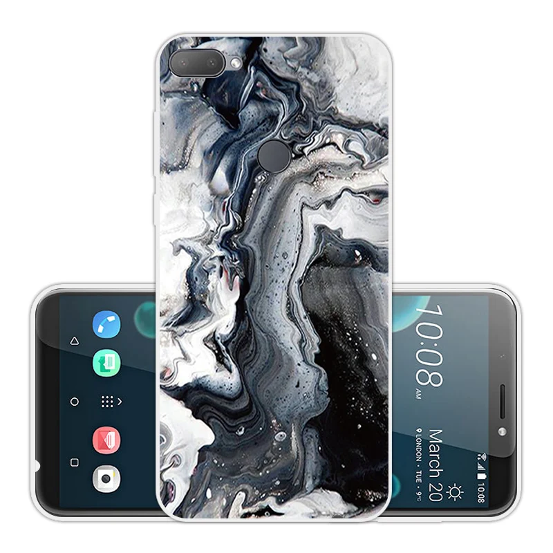 TPU for HTC Desire 12 Plus Fitted Pink Case 6.0&quot Transparent Ultra Thin Soft Silicone 12+ Back Phone Cover |