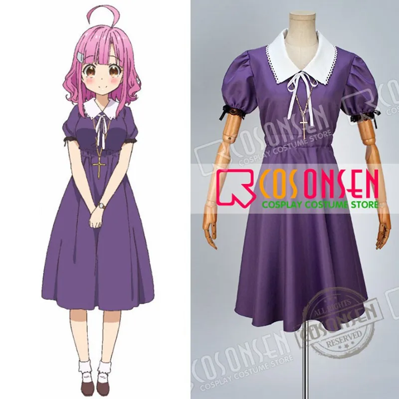 COSPLAYONSEN Gakkou Gurashi! Школа Живите! Megumi Сакура костюм для косплея фиолетового цвета