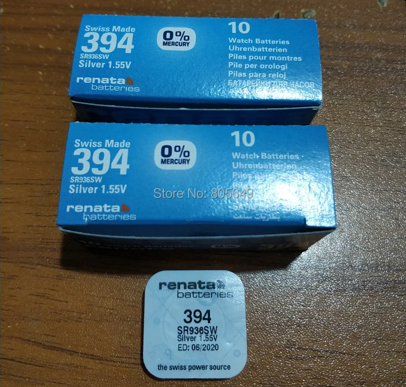 

20xrenata часы с оксидом серебра батарея 394 SR936SW 936 1,55 V 100% оригинальный бренд renata 394 renata936 батарея