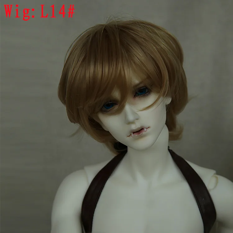 Парик для куклы BJD 1/3 высокотемпературные короткие вьющиеся волосы коричневый