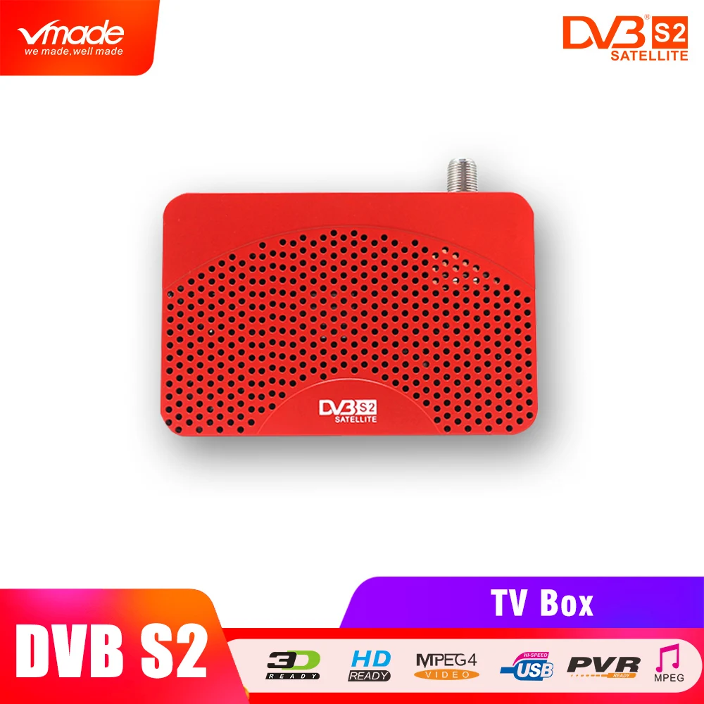 Vmade новейший DVB S2 мини Высокий цифровой спутниковый ресивер HD ТВ тюнер рецептор Biss