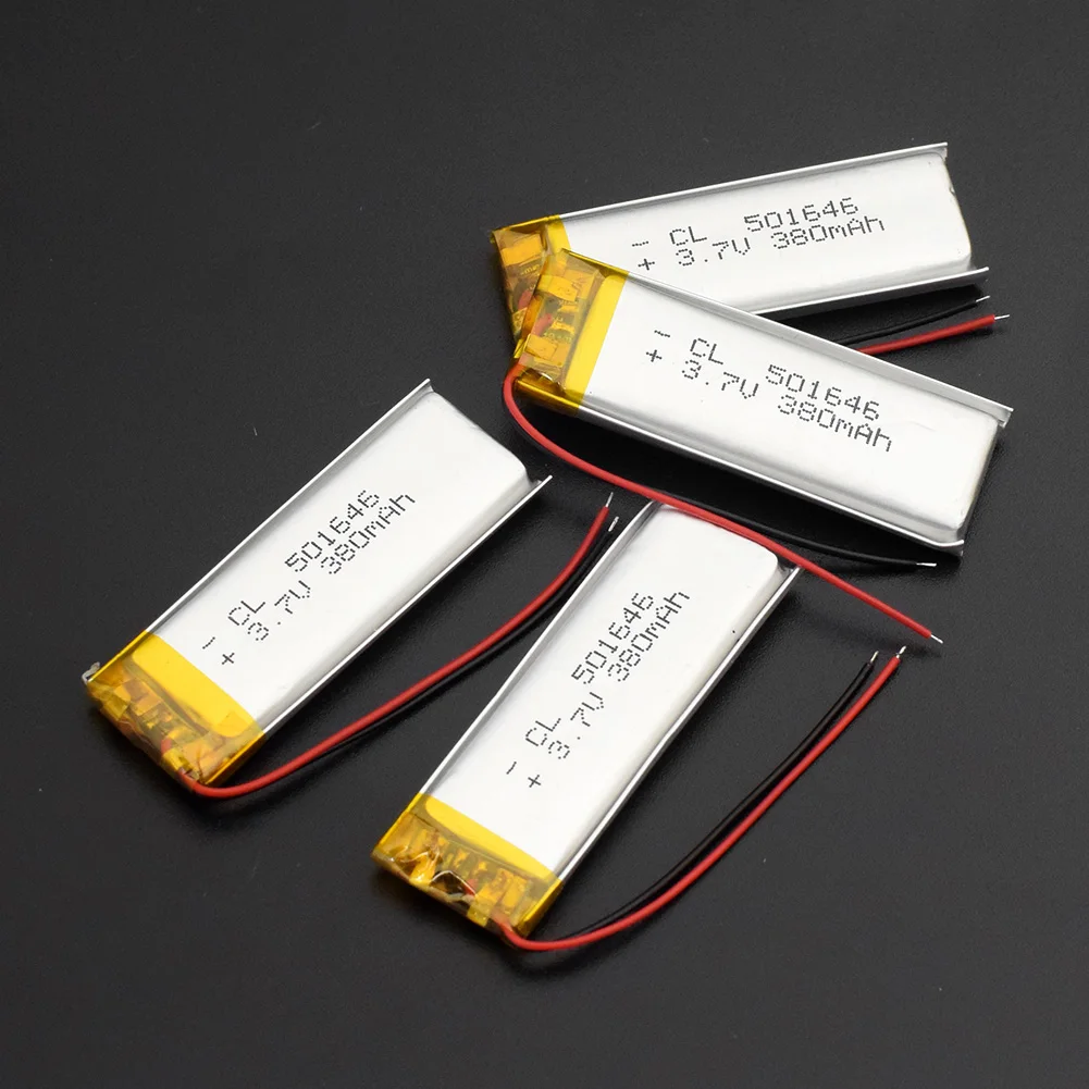 1/2/4 шт 3,7 V 380mAh литий-полимерный Батарея речарегабле 501646 Литий-полимерный Батарея для Psp Gps Mp3 PDA, камера Bluetooth Динамик