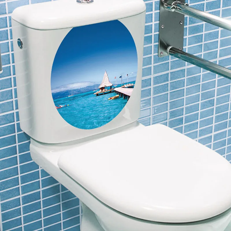 Настенные 3D наклейки для сиденья унитаза художественные обои из ПВХ съемные
