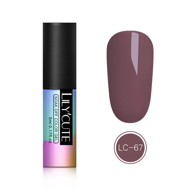 LC-67 LILYCUTE 5 мл цветной УФ-гель голографический Блеск Блестки Полупостоянный впитывающий Гель-лак для нейл-арта лак маникюрный дизайн - Цвет: LC-67