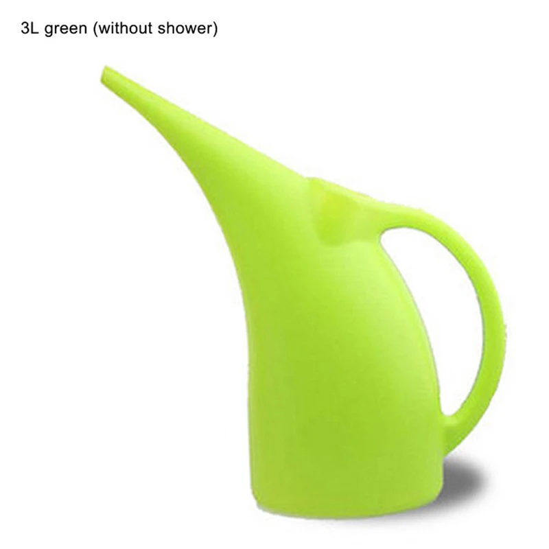 Green 3L no shower Большой емкости пластиковый Длинный Носик инструмент для чайника, сада, элегантные цветочные растения, лейки, спринклерная банка, горшок, контейнер, держатель - Цвет: Green 3L no shower