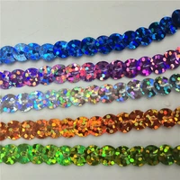 100yardlot 6mm loose round flat sequins laser giltter paillettes sequins for crafts sewing on cloth accessory sequin trim