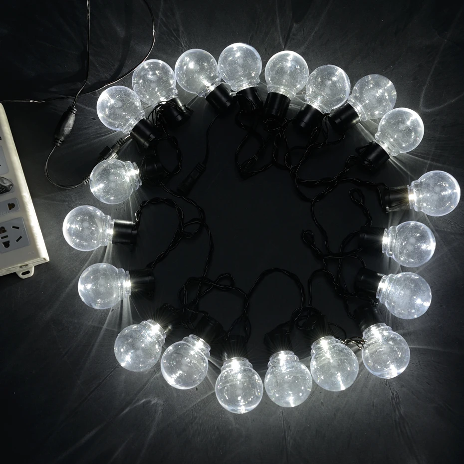 20 G45 Globe Extendable Party Ball String Lamps Festoon LED Christmas Lights 220V EU Plug Indoor Garden Bulb Fairy Light Chain | Лампы и