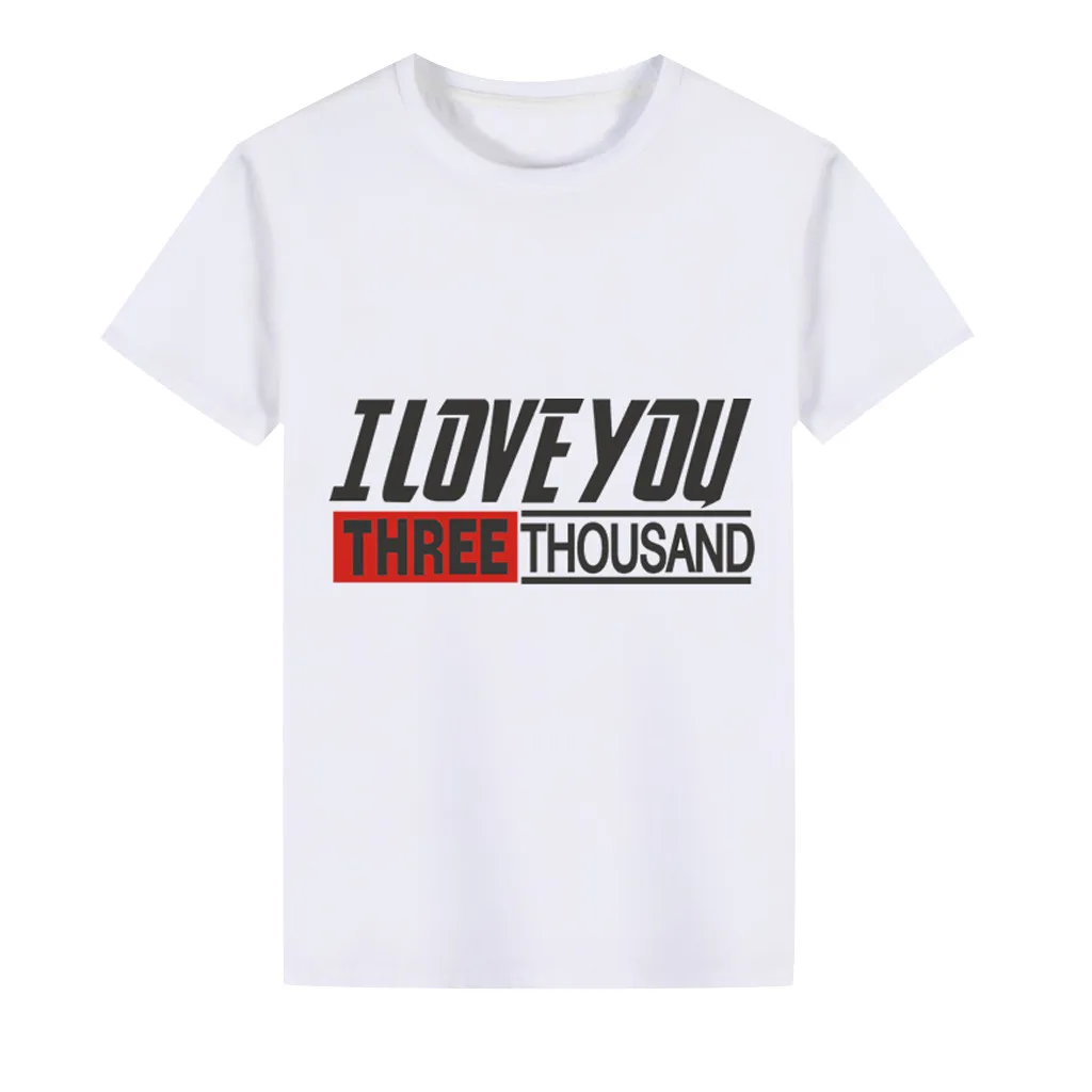 Детская модель футболка с надписью I Love You 3000 милые топы исповедь одежда