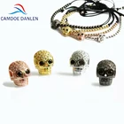 CAMDOE DANLEN модные циркониевые аксессуары с микро закрепкой, бусины с черепом из латуни, Diy подвески, браслеты для изготовления ювелирных украшений