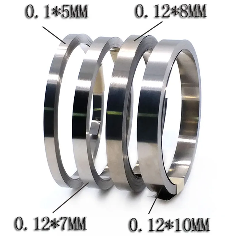 

10m 0.12mm 18650 Li-ion Battery Nickel Strip Sheet Nickel Plated Steel Belt Tape Connector SPCC spot welding BMS Parts 7/8/10mm