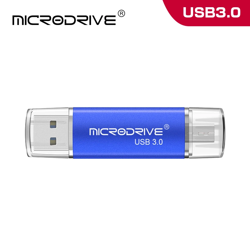 Blue Высокоскоростной флеш-накопитель cle usb 3,0 OTG 128 ГБ USB флеш-накопитель 64 Гб Внешняя USB карта памяти 32 Гб 16 Гб Флешка 3,0 usb флеш-накопитель d - Цвет: Blue