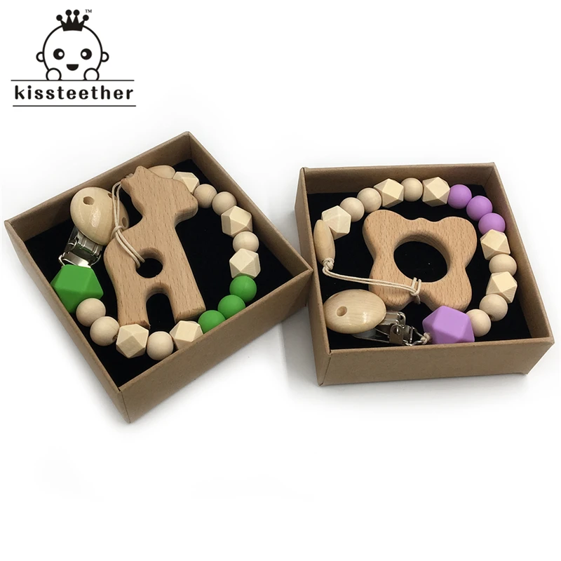 Детский Прорезыватель для зубов Органическая деревянная игрушка грызунок в виде