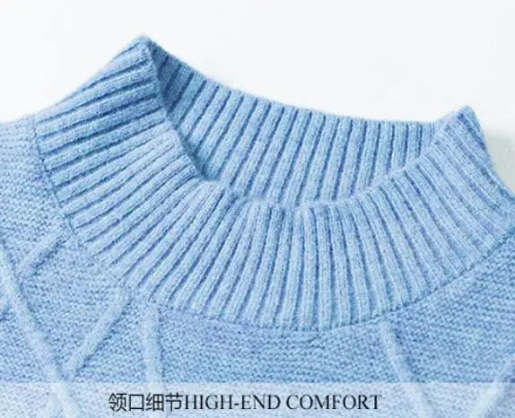 Cashmere Cotton Blend Half Turtleneck Pullover Sweater Women 2021 Autumn Winter Jumper Clothes Pull Femme Hiver Knitted | Женская одежда