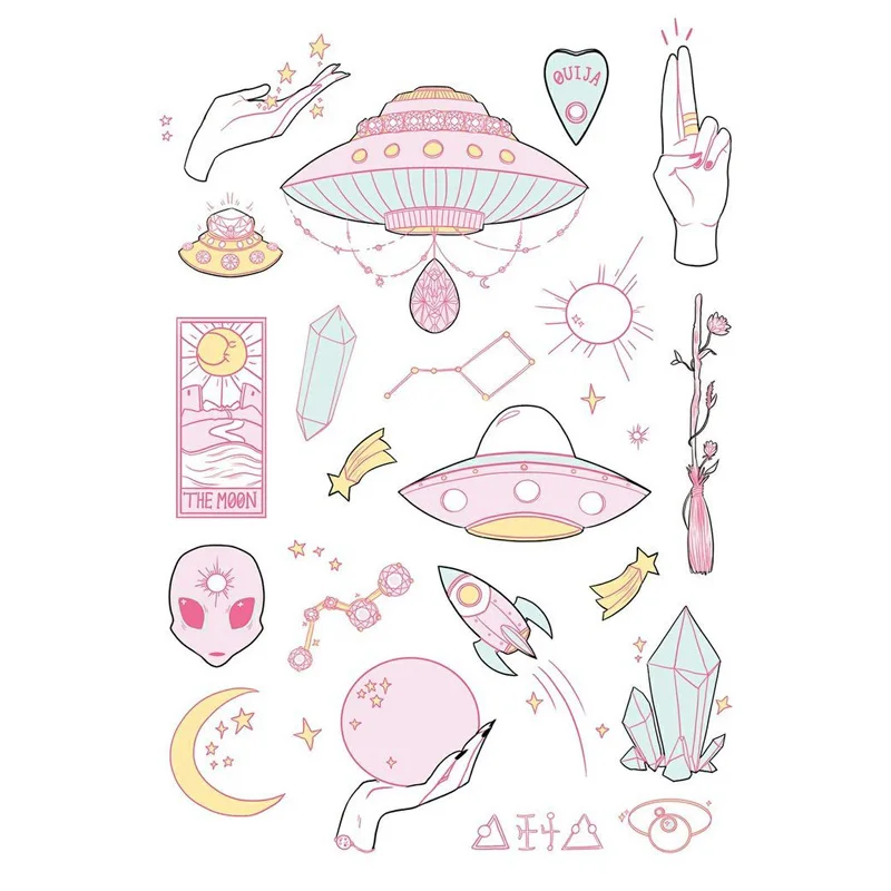 2 шт. Kawaii Universe UFO Deco Scrapbook Bullet Journal канцелярские наклейки планировщик ежедневник школьные художественные принадлежности - Цвет: sz14411