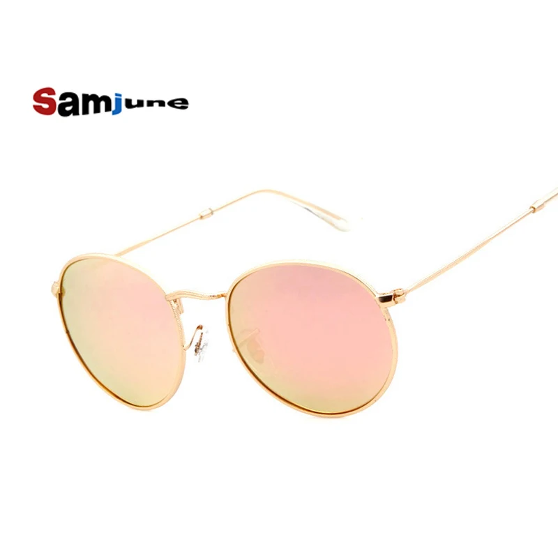 Vintage Round Sunglasses Women men female brand Metal Frames Mirror Lenses Sun Glasses For women  oculos de sol